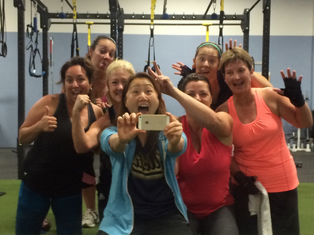 6:30am group exercise class in awesome selfie with Christine.